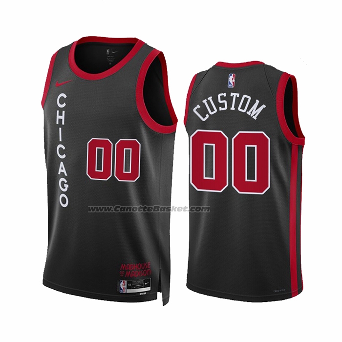 Maglia Chicago Bulls Personalizzate Citta 2023-24 Nero